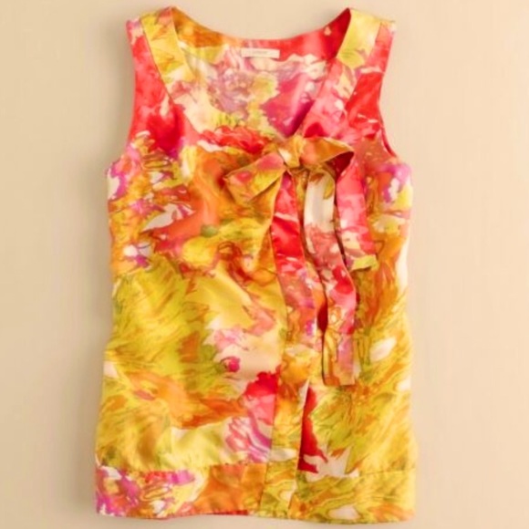 J. Crew BEAUTIFUL 🌷Impressionist Floral 100% Silk Cami Top SZ 4 Style 26996 - Picture 3 of 10